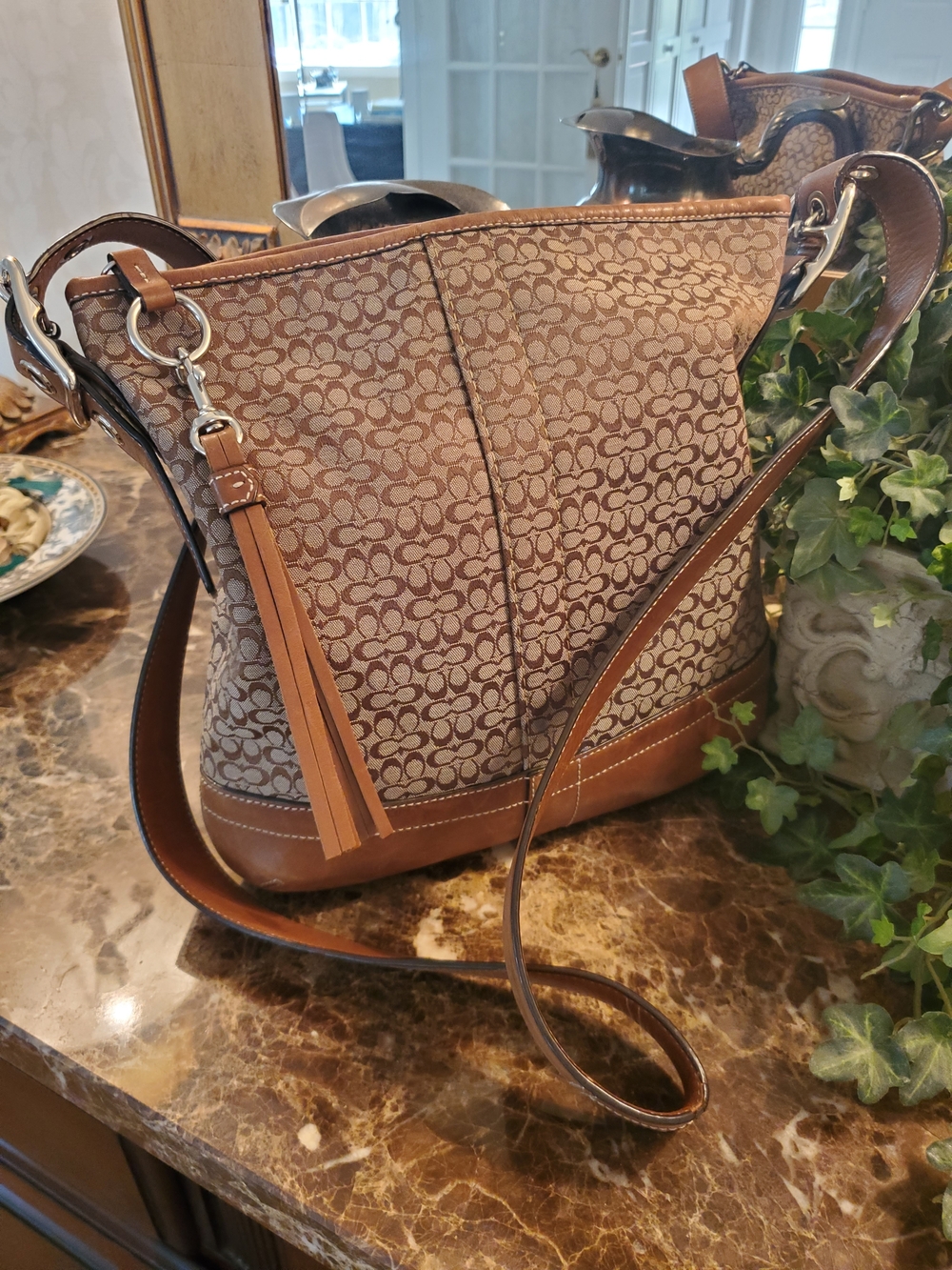 Coach Tan Leather Mini Logo Bag with Silver-tone Hardware - Picture 5 of 11